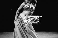 Egyptian dancer Samia Gamal, thrusting sidewise to make a lassolike pattern.  (Photo by Loomis Dean/The LIFE Picture Collection via Getty Images)